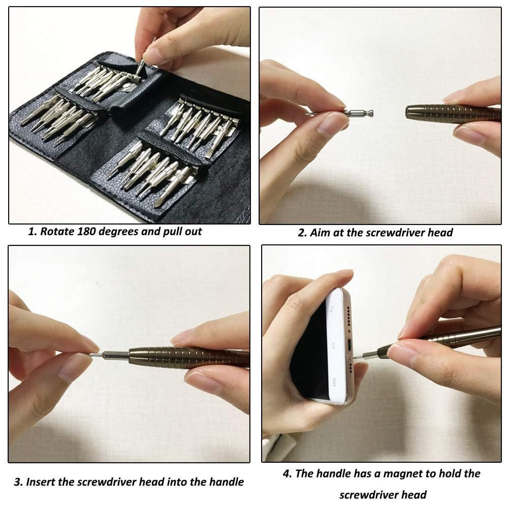 M-ved Multicolor Precision Screwdriver Tool Kit – Mini Repair Set with Magnetic Extension Rod for Electronics & Gadgets (25 in1)