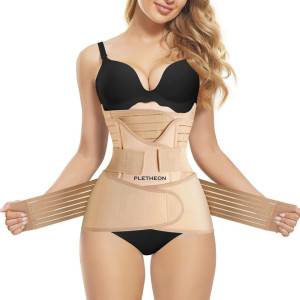 M-ved  3-In-1 Post Pregnancy Abdominal Belt After Delivery Waist & Pelvis Slimming Shapewear Tummy Reduction Free Size (Polyester & spandex,Fit From 30 Inch To 46 Inches Of Waist)