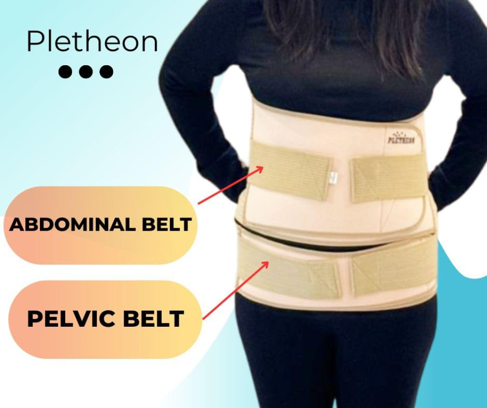 M-ved  3-In-1 Post Pregnancy Abdominal Belt After Delivery Waist & Pelvis Slimming Shapewear Tummy Reduction Free Size (Polyester & spandex,Fit From 30 Inch To 46 Inches Of Waist)