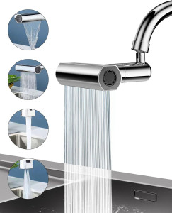M-ved  Universal Flexible Faucet Extender For Taps with 4 Adjustment Mode, Tap Extension For Kitchen Sink, Aerators For Water Tap, 360 Rotating Water Faucet For Washing Fruit, Vegetables | Pack 1