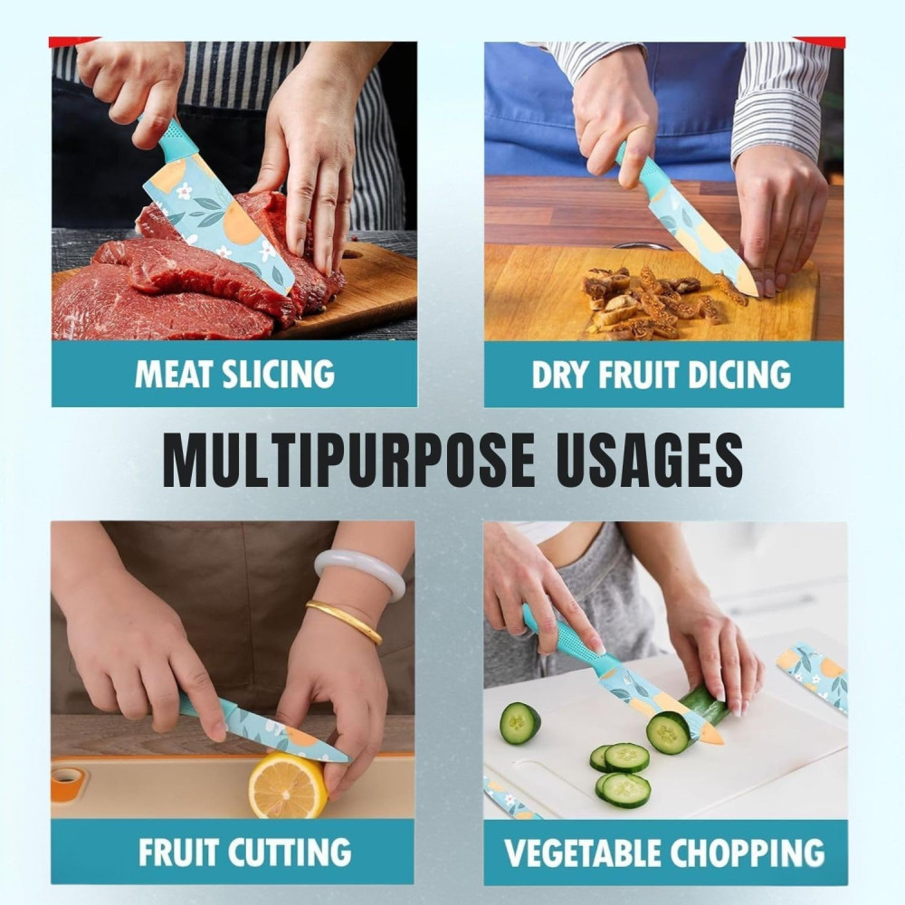 Set of 3 Stainless Steel Kitchen Knife Set | High-Carbon Stainless Steel Kitchen Knife |Vegetable Knife| Chef Knife| Sharp Edge Cutting Chef Knifes for Chopping Vegetables, Fruits