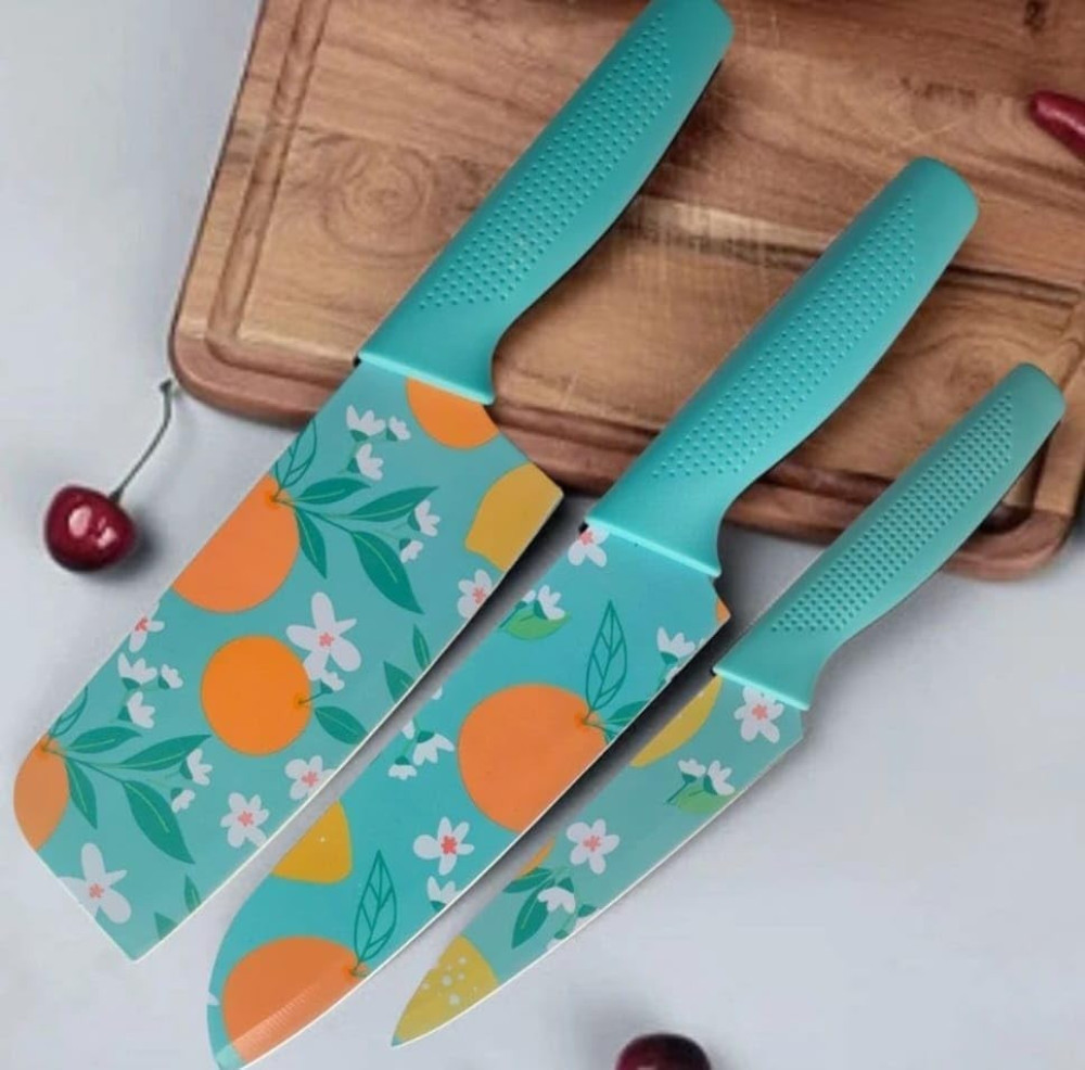 Set of 3 Stainless Steel Kitchen Knife Set | High-Carbon Stainless Steel Kitchen Knife |Vegetable Knife| Chef Knife| Sharp Edge Cutting Chef Knifes for Chopping Vegetables, Fruits