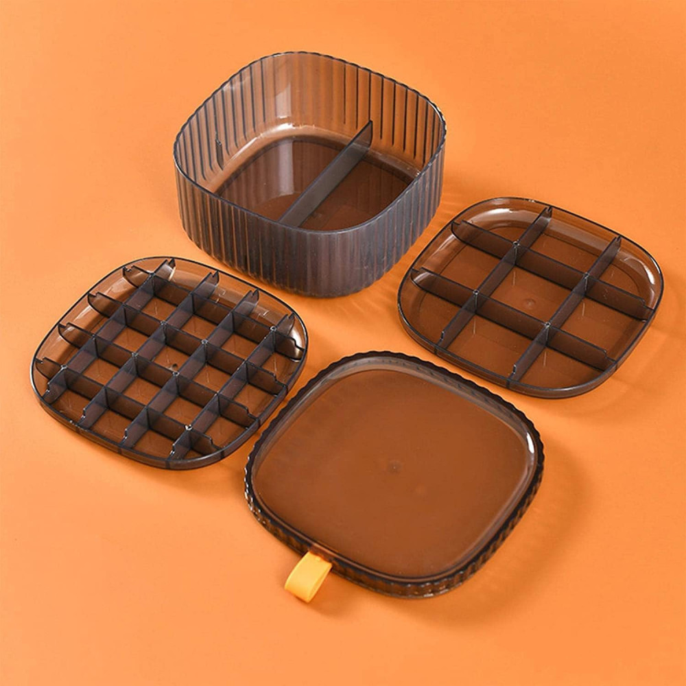 Jewelry Organizer Box, Acrylic Earring Organizer Jewelry Box with Compartment Tray, Clear Display Storage Box for Rings Bracelet Necklaces, 3 Layer Travel Jewelry Case Gift for Women Girls