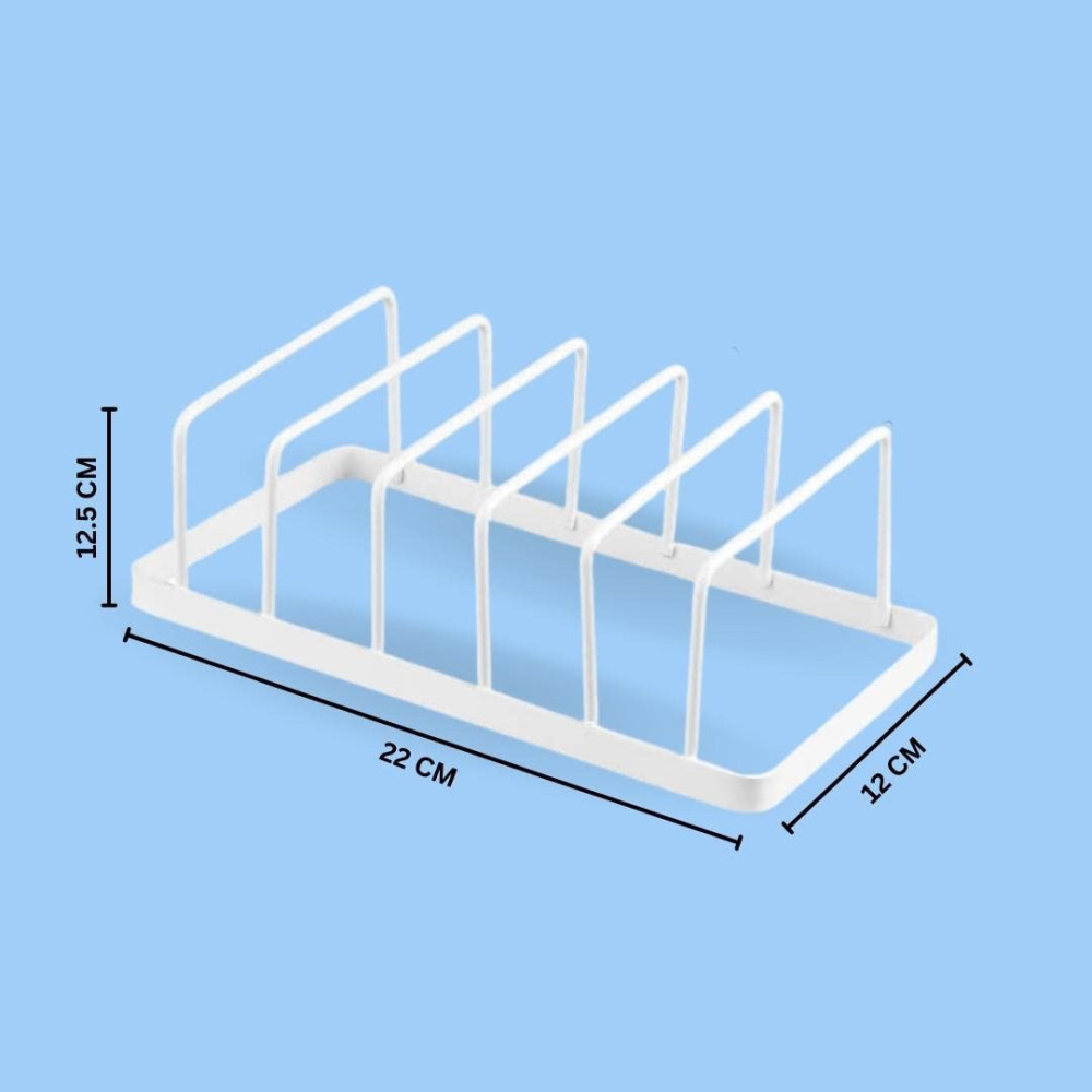 Multipurpose Kitchen Plate Stand Dish Pan-Pot Lid Utensils Holder Space Saving Chopping Board Holder Corner Shelf Rack Cabinet Organizer (White, Pack of 2)