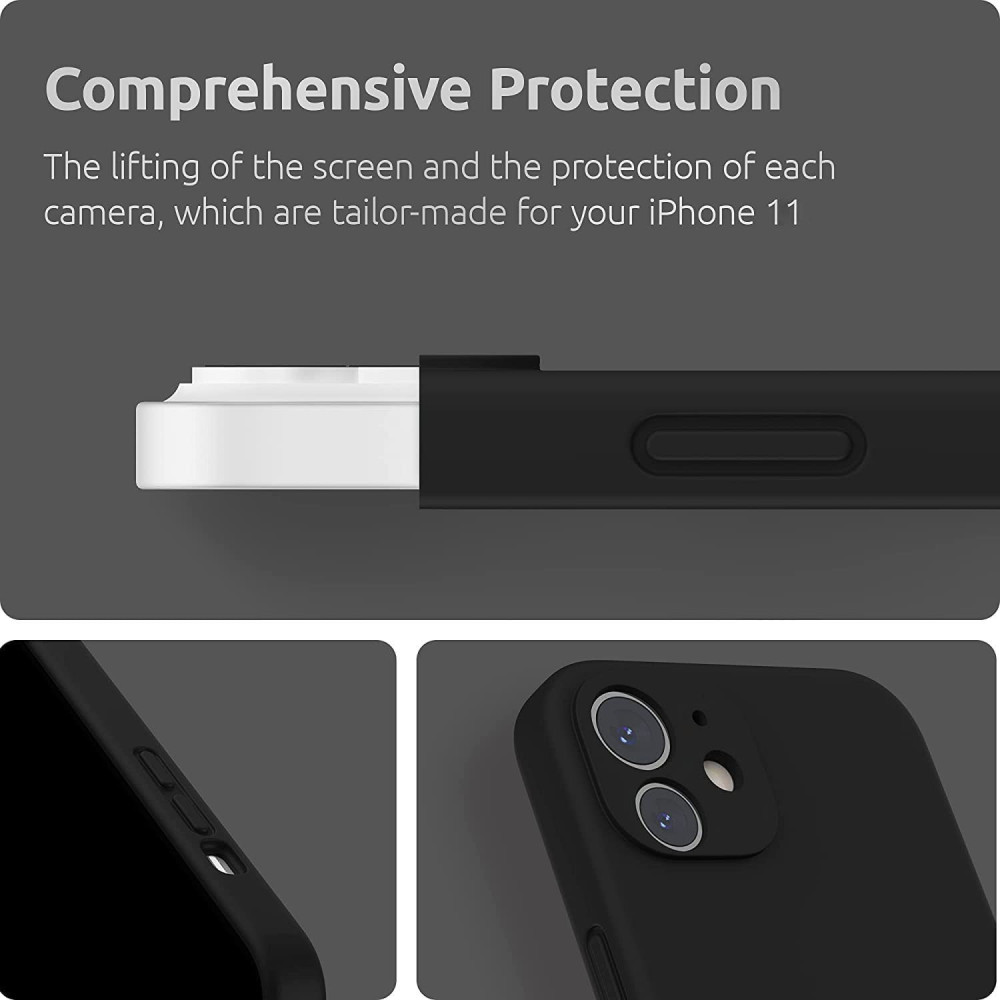 M-ved Silicone Back Case for iPhone 11, Soft-Touch Phone Back Cover for Apple iPhone 11 - BLACK
