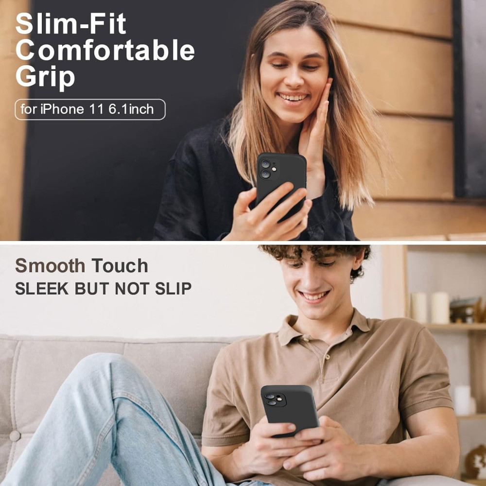 M-ved Silicone Back Case for iPhone 11, Soft-Touch Phone Back Cover for Apple iPhone 11 - BLACK