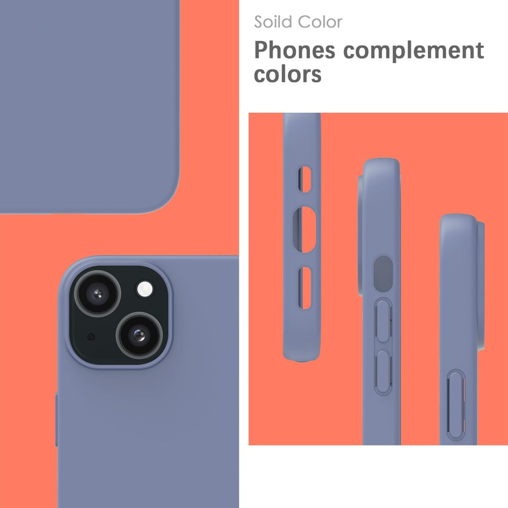 M-ved Silicone Back Case for iPhone 13, Soft-Touch Phone Back Cover for Apple iPhone 13 -purple