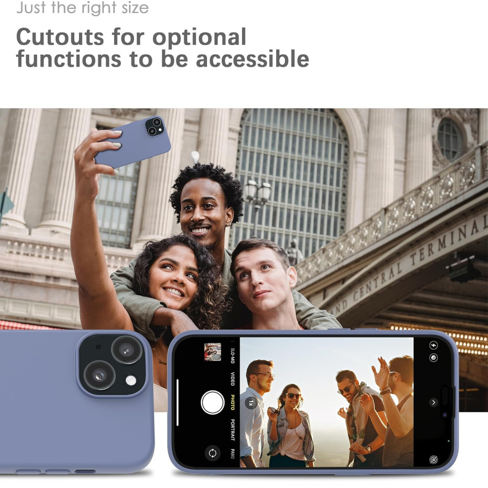 M-ved Silicone Back Case for iPhone 13, Soft-Touch Phone Back Cover for Apple iPhone 13 -purple