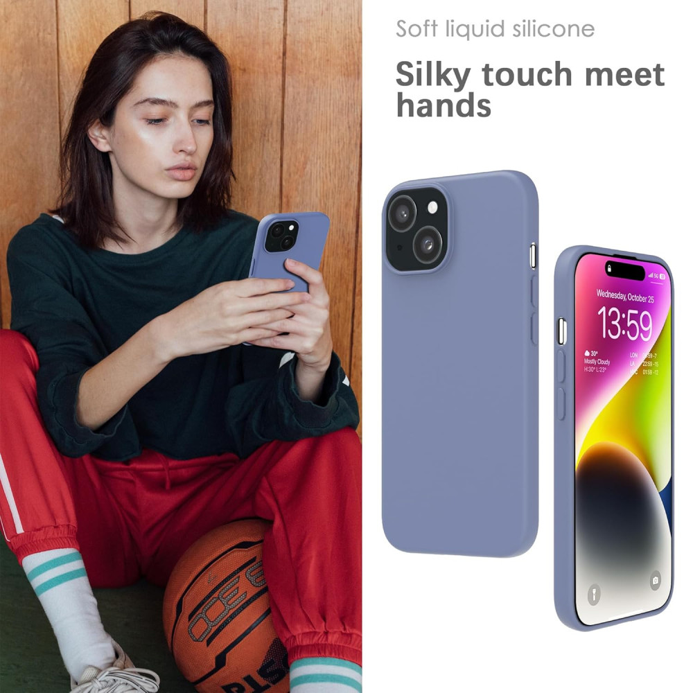 M-ved Silicone Back Case for iPhone 13, Soft-Touch Phone Back Cover for Apple iPhone 13 -purple