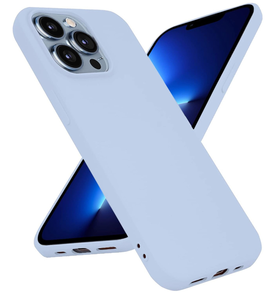 M-VED Silicone Fit Back Cover Case Compatible with iPhone 13 Pro-SKY