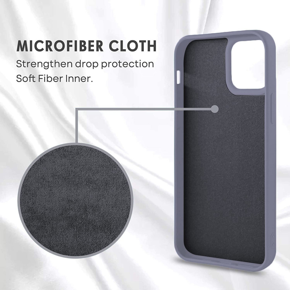 M-ved Microfiber Candy Case Compatible for iPhone 13 Pro 6.1 Inch Shockproof Slim Back Cover Liquid Silicone Case -PURPLE
