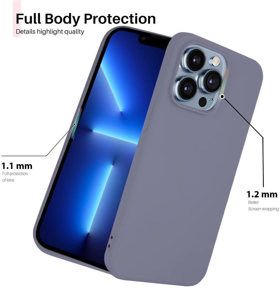 M-ved Microfiber Candy Case Compatible for iPhone 13 Pro 6.1 Inch Shockproof Slim Back Cover Liquid Silicone Case -PURPLE