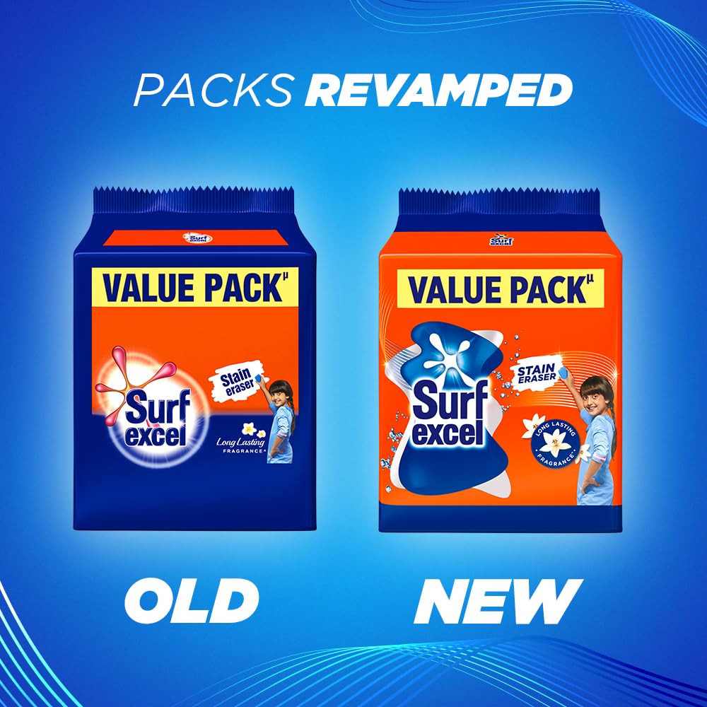 Surf Excel Detergent Bar, Laundry Detergent Bar For Clothes, Removes Tough Stains, New long lasting fragrance, 4x200 g