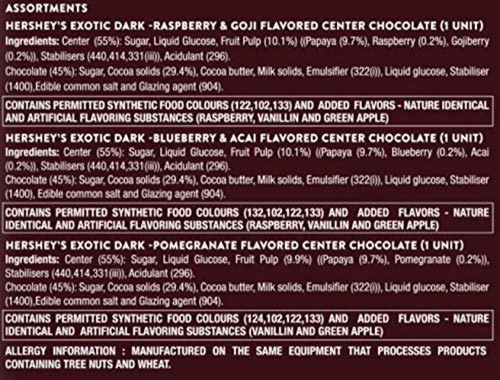 HERSHEY'S Exotic Dark Gift Pack, 174gram, Chocolate