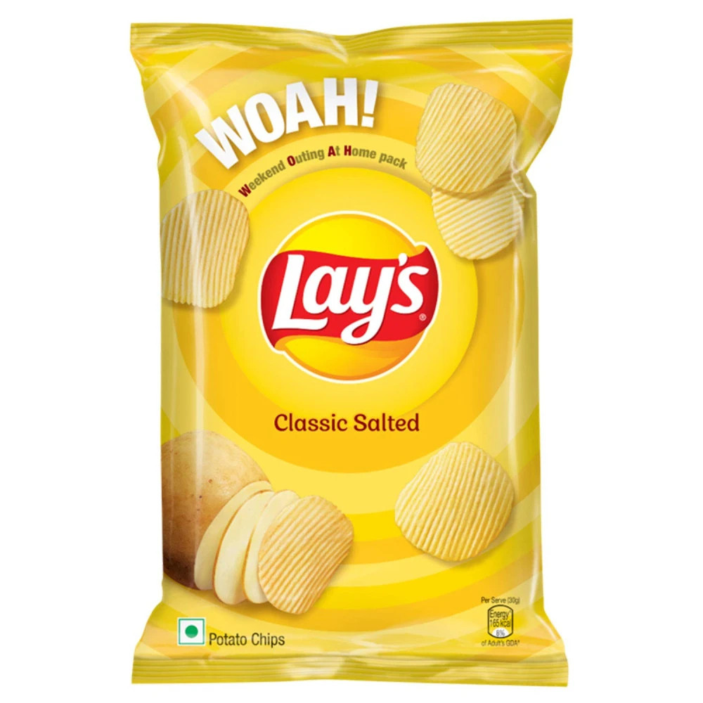 Lay's Potato Chips - Classic Salted Pouch, 90 Gm