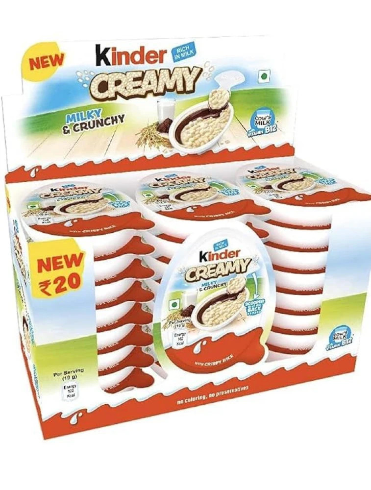 Kinder Creamy Milky & Crunchy Chocolate Snack with