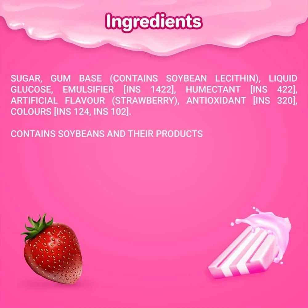 3pc Boomer Bubble Chewing Gum Strawberry Flavoured jar