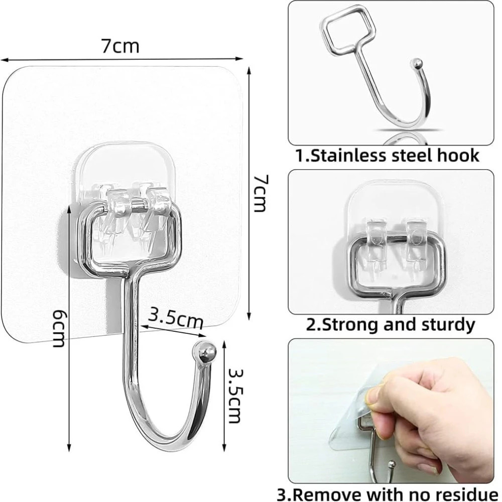 M ved Enterprises Heart-Shaped Stainless Steel Hooks, Set
