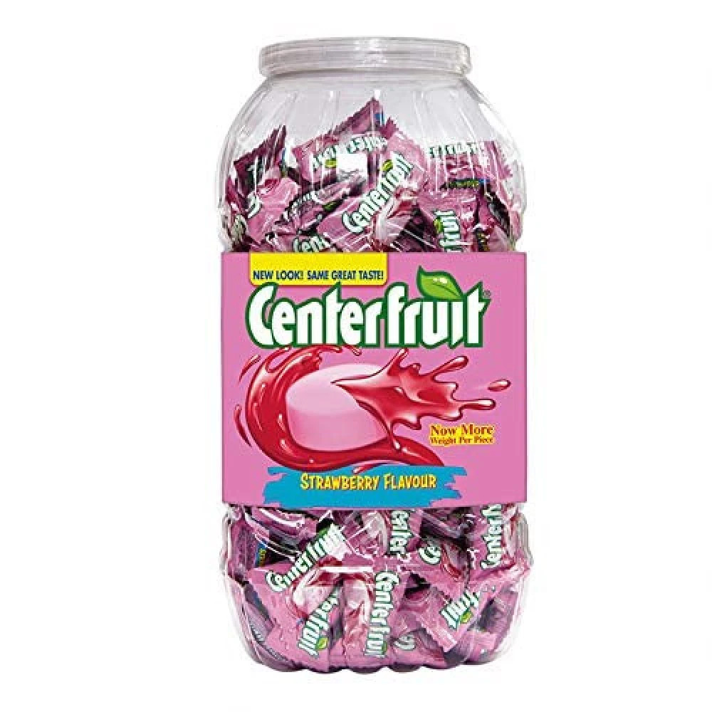 Center Fruit, Strawberry Flavour, Bubble Gum Jar