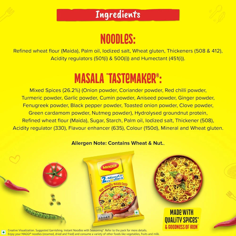2-Minute Instant Noodles,Masala Noodles, 280 Gm