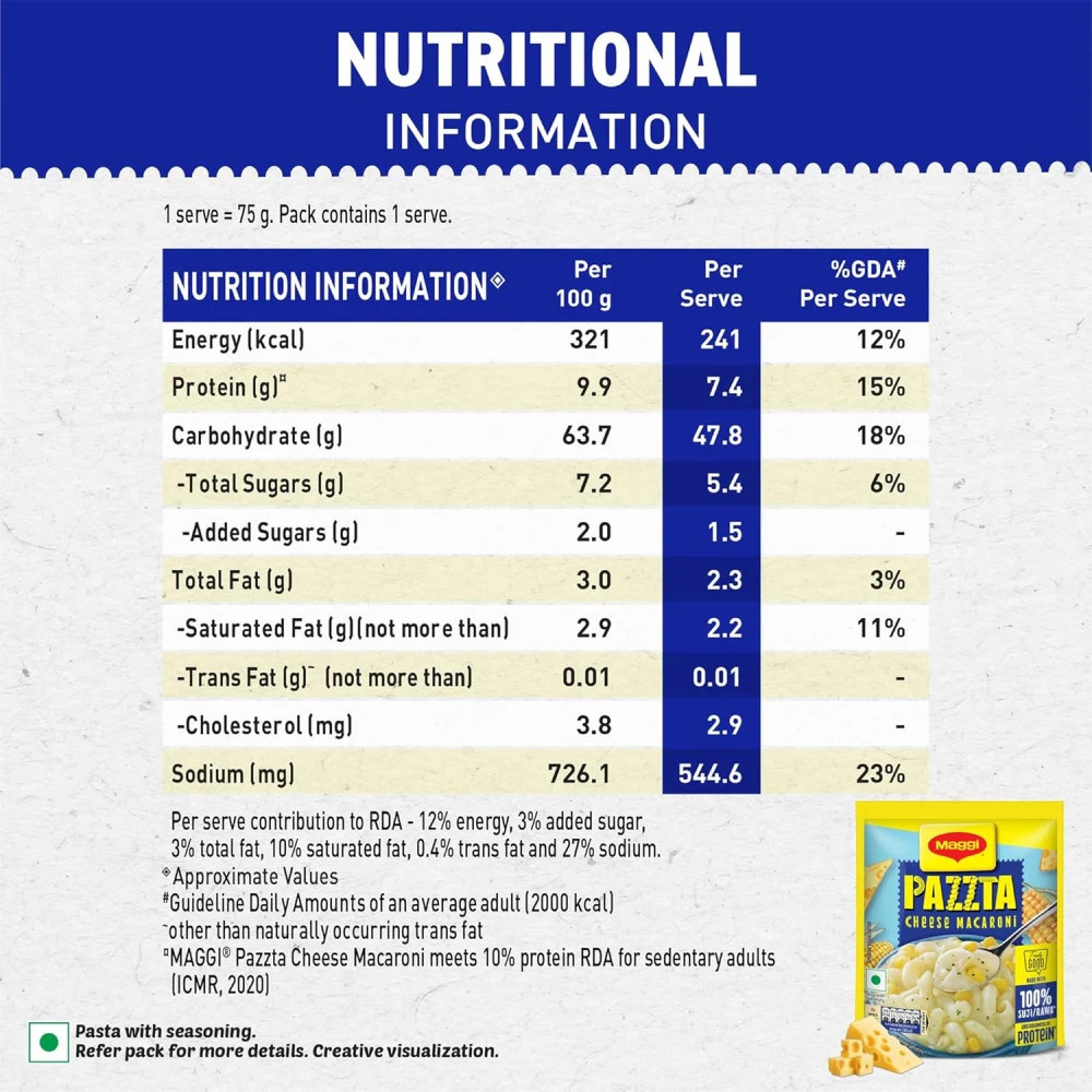 Maggi Nutri Licious Pazzta - Cheese Macaroni, 70g Pouch(1)