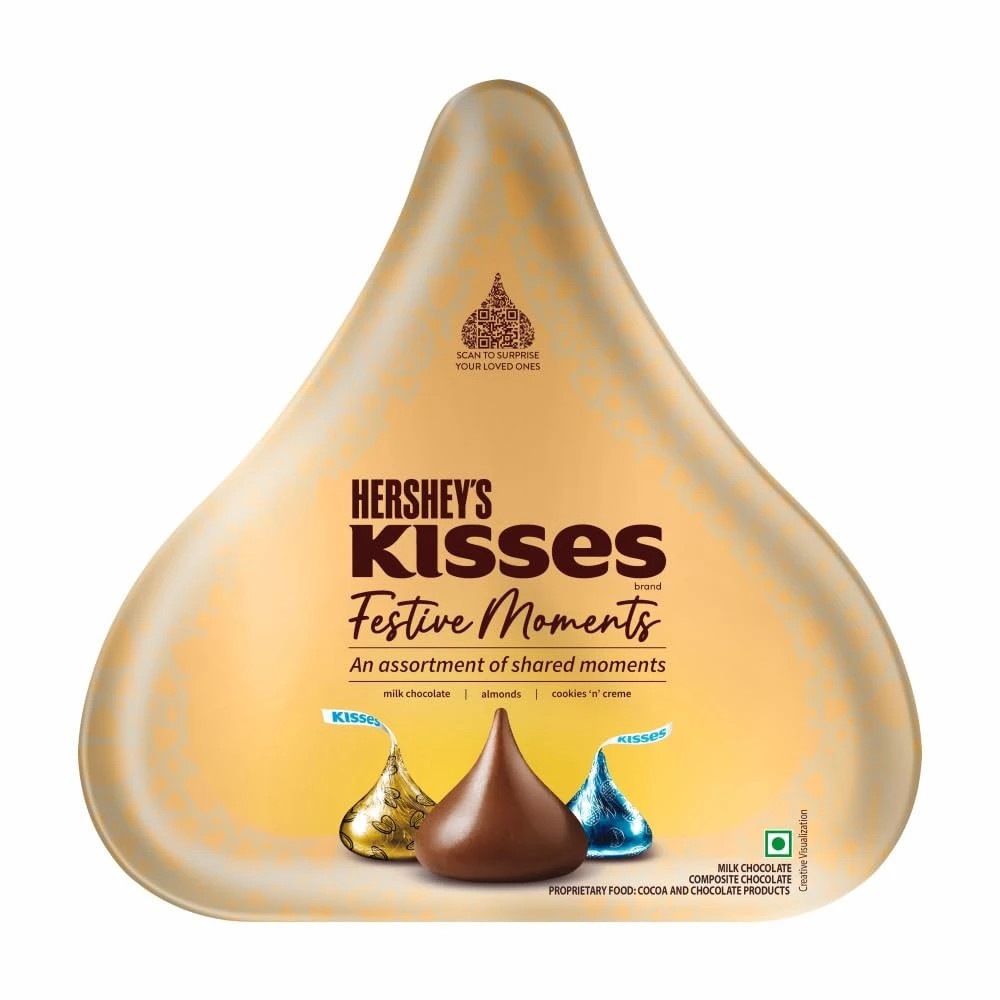 Hershey's Kisses Festive Moments Chocolate Tin Shaped Gift Pack 166.5gm