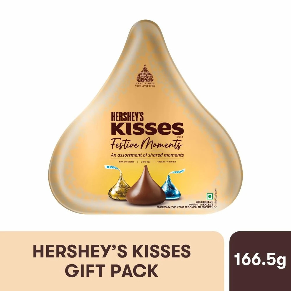 Hershey's Kisses Festive Moments Chocolate Tin Shaped Gift Pack 166.5gm