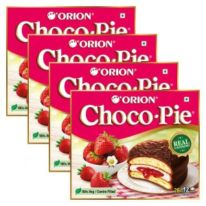 ORION Strawberry Choco Pie - 12 pies Pack * 4 Boxes