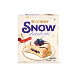 Orion Snow Dazzle Pie, Blueberry Flavour, Soft White Cake