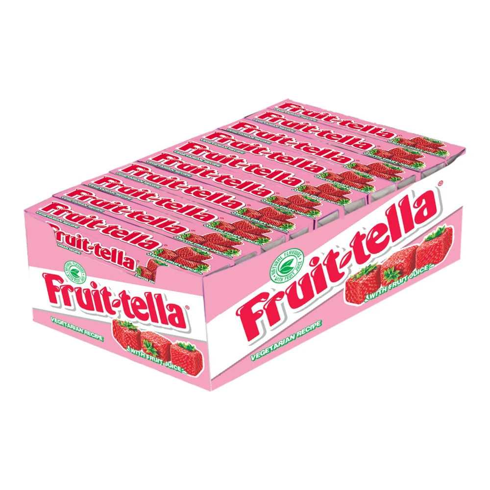 Fruit-Tella Strawberry Flavour Chewy Toffee Stick (Pack OF 4)