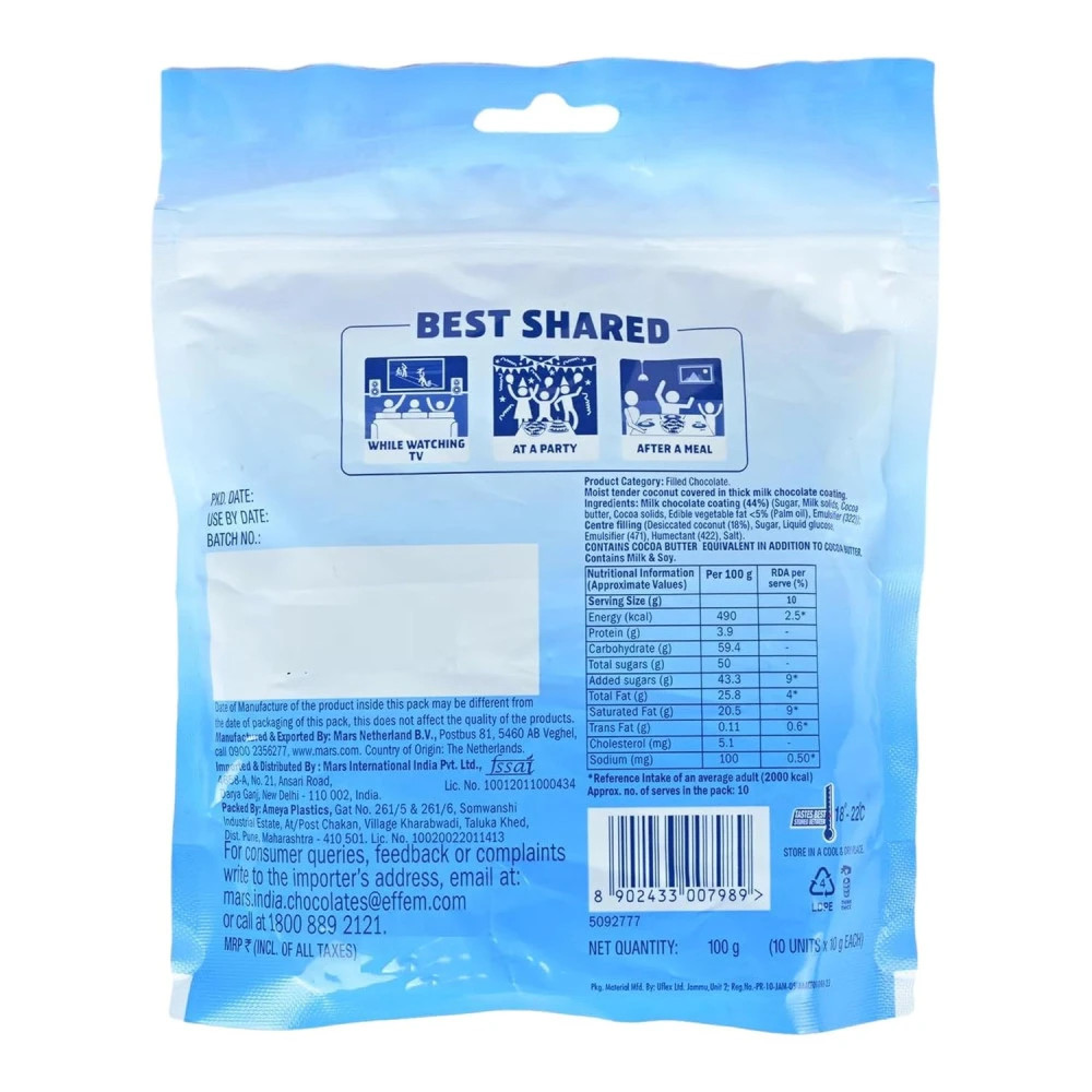 Bounty Miniatures Chocolate Coconut Candy