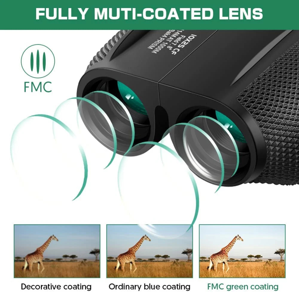 Binocular for Long Distance |10x25 HD with Bag Green