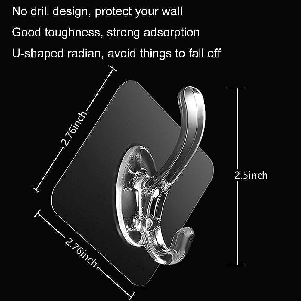 M ved 3Pcs Hooks for Wall Mounted Without Drilling Invisible