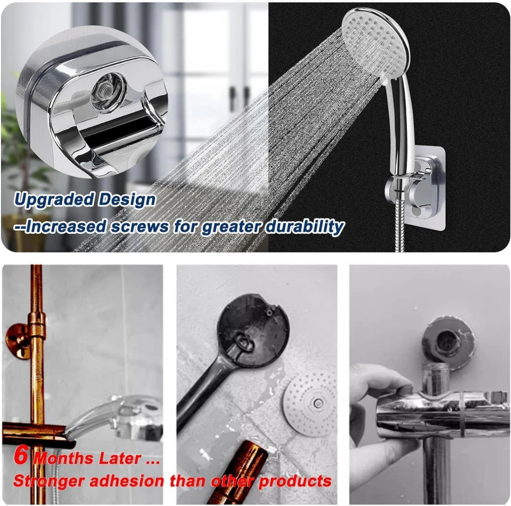 M ved  black big Self Adhesive Adjustable Shower Head Holder hook