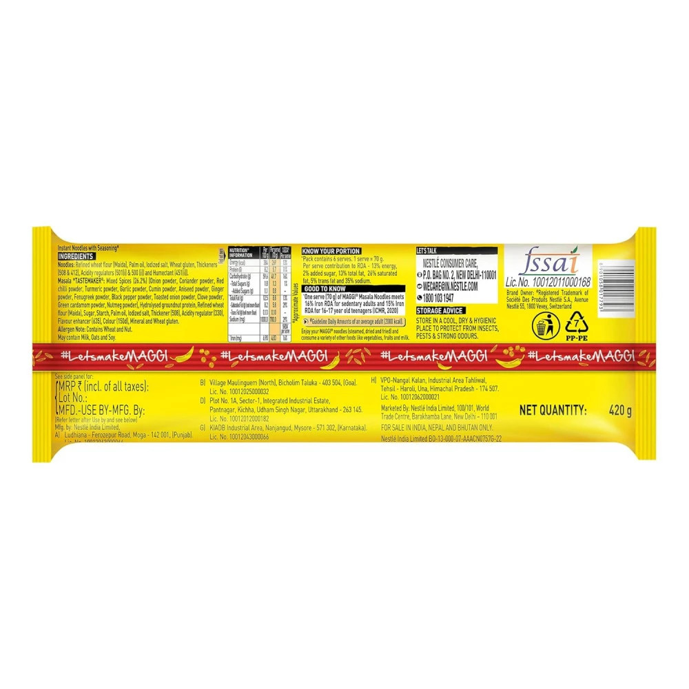 MAGGI Easy Day Combo - 2 Minute Noodles Masala, 420g (Pack of 2) Promo Pack