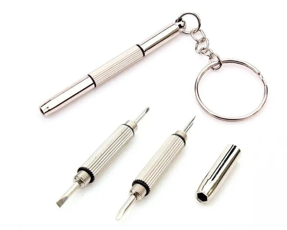 M-VED Mini Screwdriver Keychain | 3 In 1 Screwdriver Keychain, Compact Pocket Mini DIY Screwdriver Kit with Keychain for Eyeglass, Sunglass, Watch, Jewellery, Electronics, Toy Repair Kit | 1 Pcs